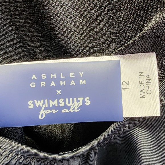 Swimsuits For All Ashley Graham Women's Black One Piece Bathing Suit Size 12 NWT - Picture 4 of 10